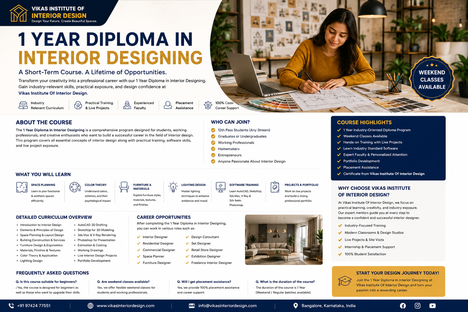 1 Year Diploma in Interior Designing