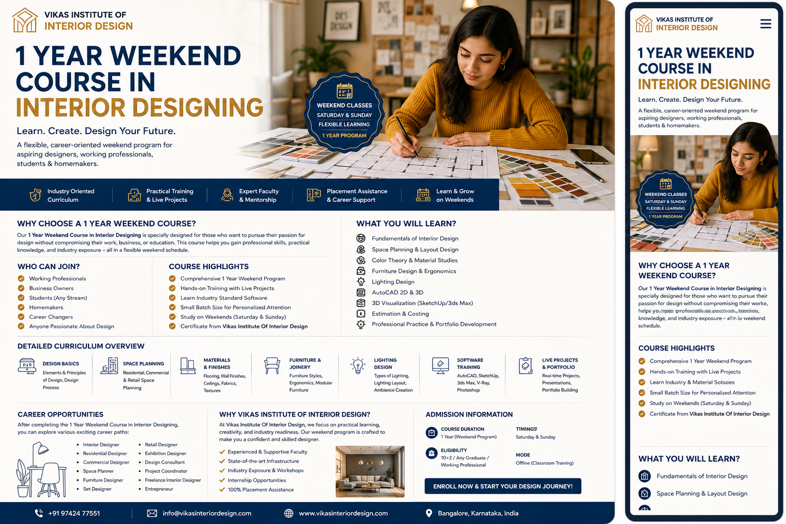 1 Year Weekend Course in Interior Designing