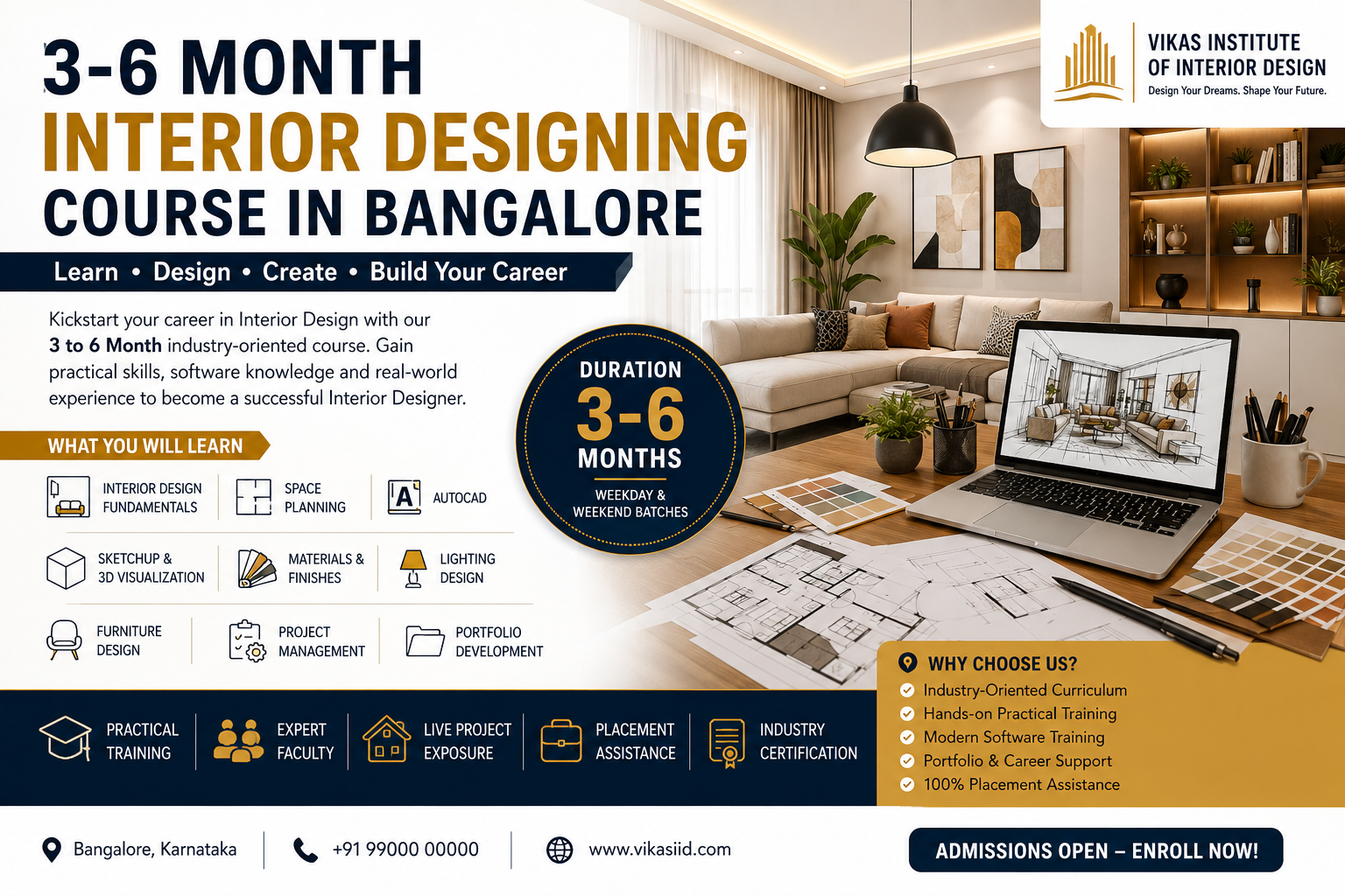 3-6 Month Interior Designing Course In Bangalore
