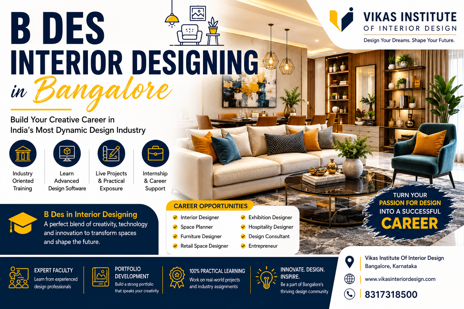 B Des Interior Designing in Bangalore
