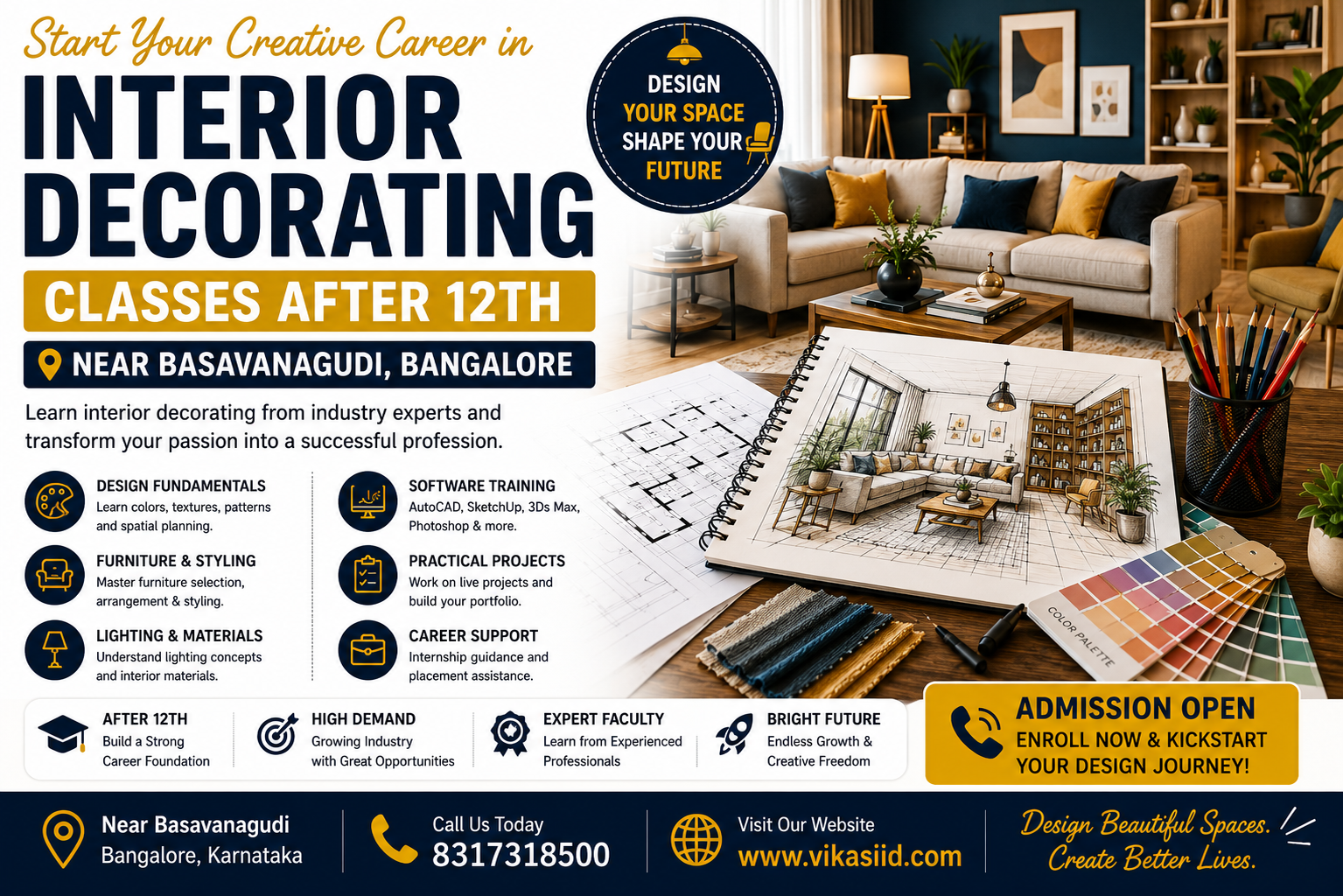 Interior Decorating Classes After 12th Near Basavanagudi