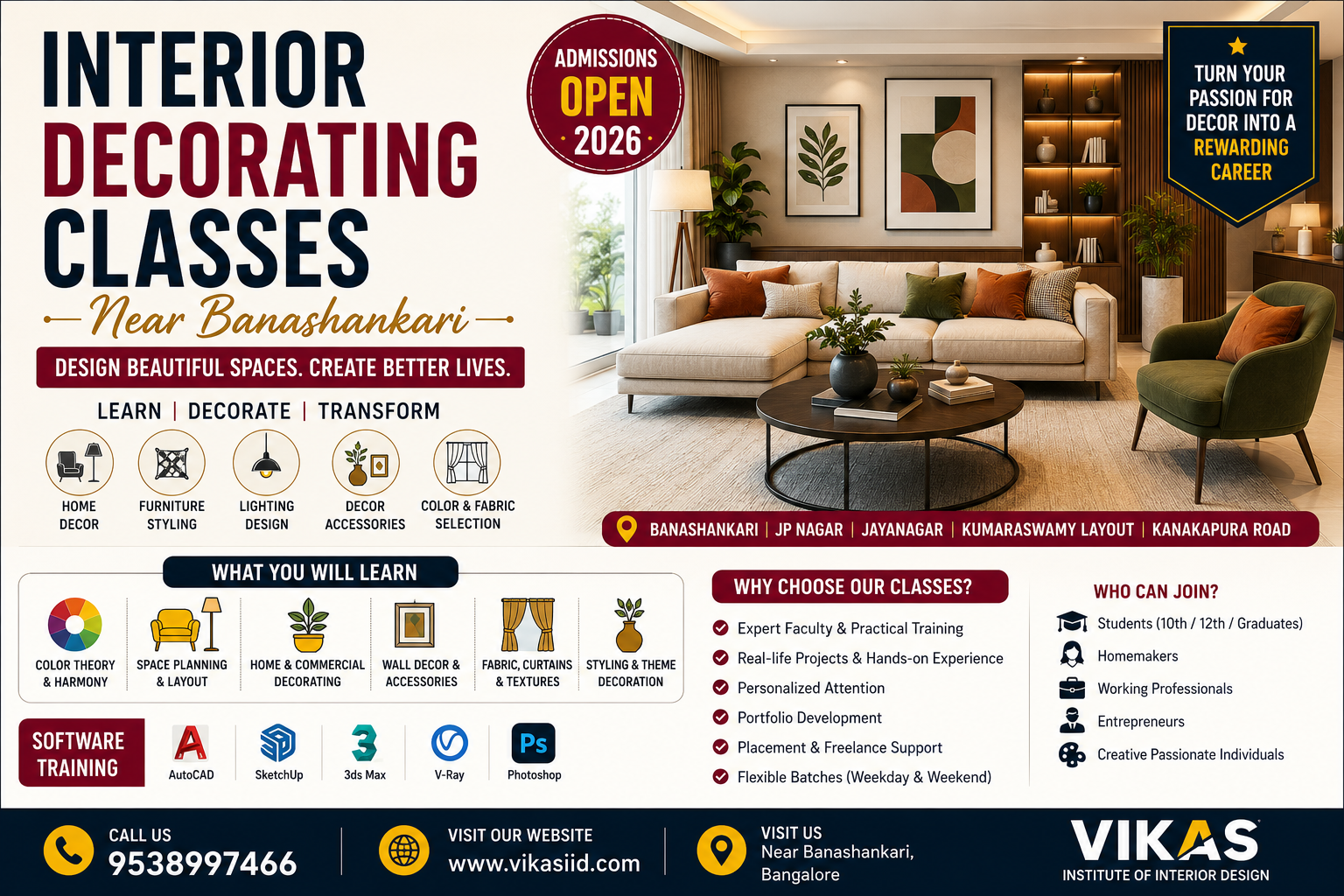 Interior Decorating Classes Near Banashankari