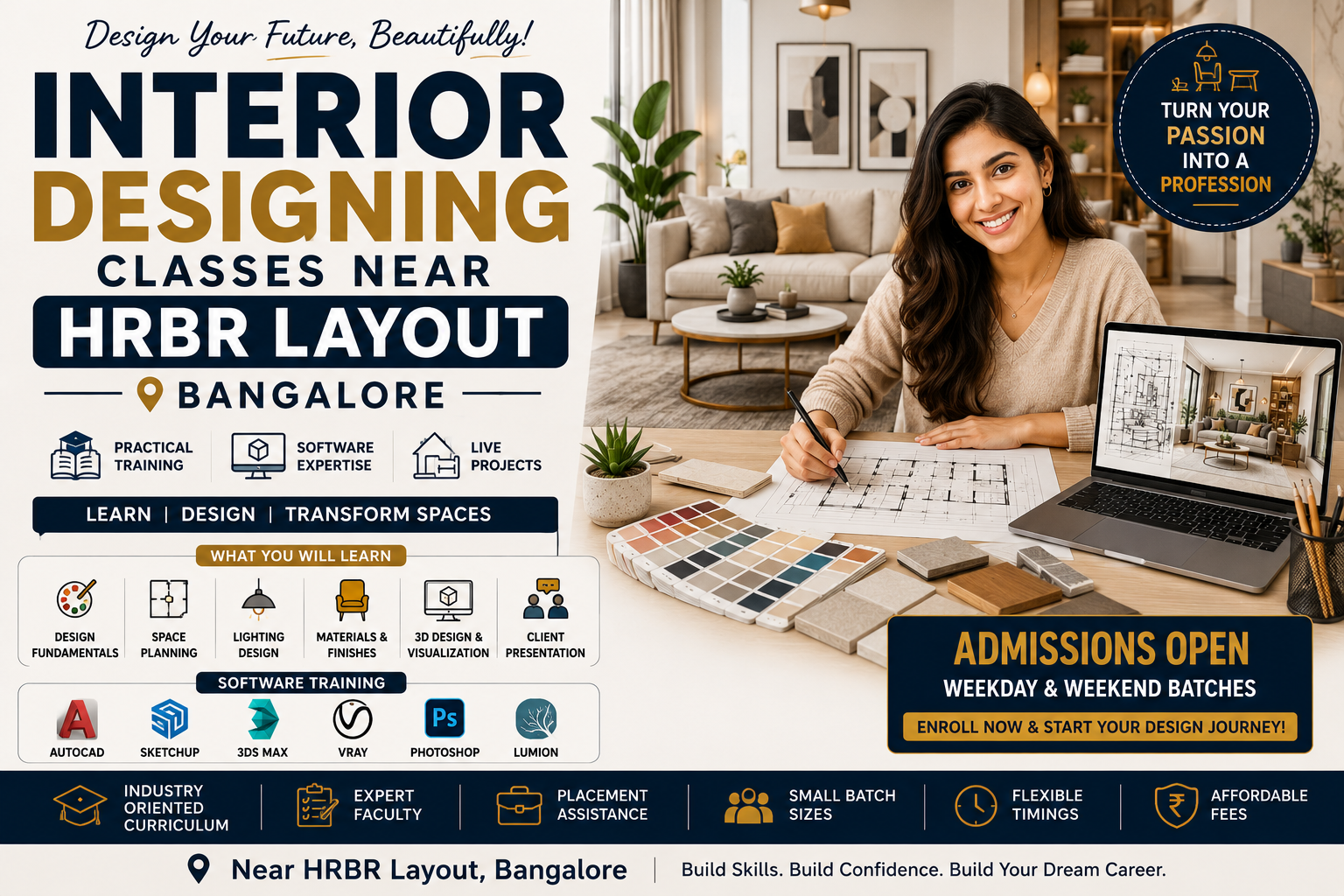 Interior Designing Classes Near HRBR Layout