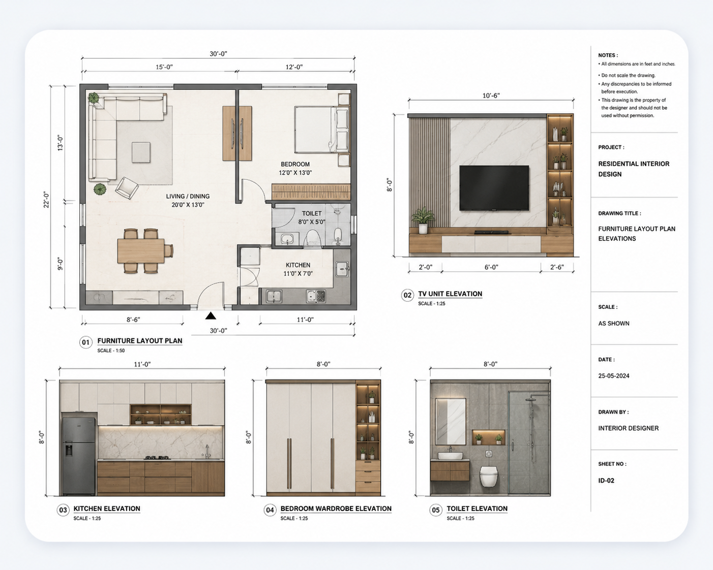 Interior Design CAD Drawings