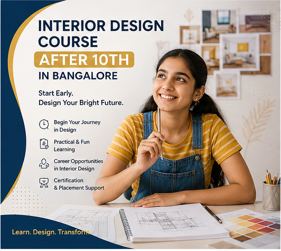 Interior design course for students after 10th in Bangalore.
