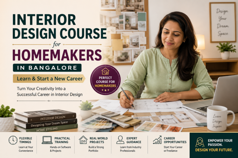 Interior design course for homemakers in Bangalore with expert guidance.