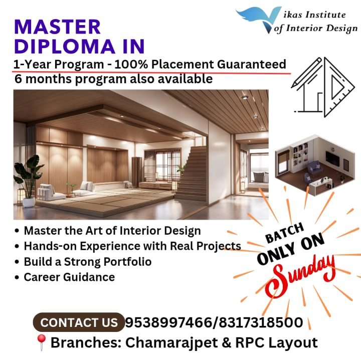 Master Diploma In Interior Design- Vikas Institue of Interior Design